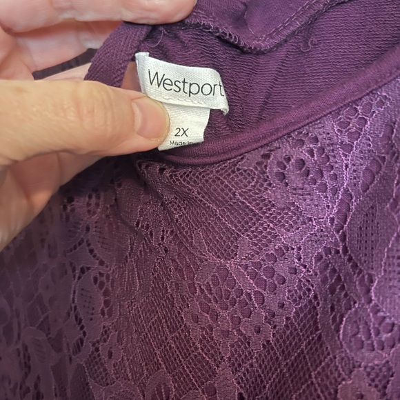 Westport Plum Lace Long Sleeve Top - Picture 3 of 5